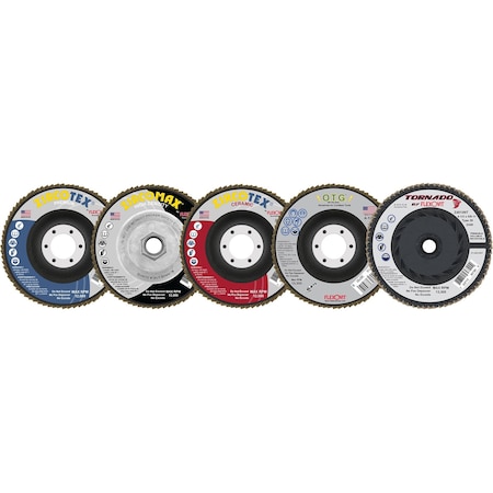 HIGH PERFORMANCE ZIRCOTEX Premium Coated Abrasive Flap Disc, 4-1/2 In Dia Disc, 7/8 In Center Hole,